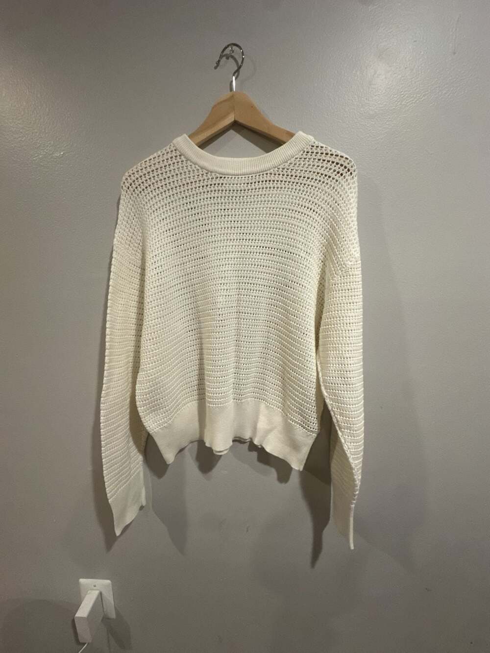 Varley Kershaw Sweat Sweater Small Off White Cotton
